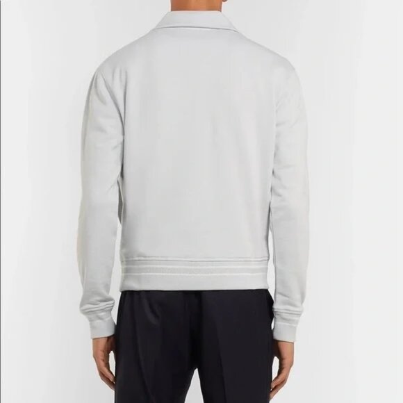 Mr Porter Designer NWOT Loopback Cotton-Jersey Half-Zip Sweatshirt Size XXL Gray - Picture 3 of 13